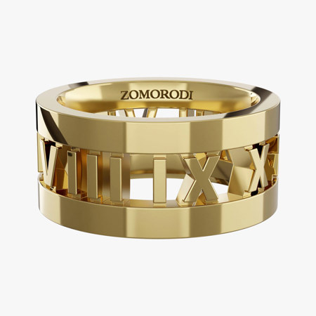 Numeric Style Gold Ring